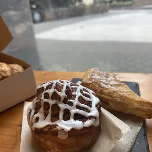 Frosted Schnecke and Apple Danish