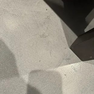 Pet hair stuck in the finish, didn't clean properly