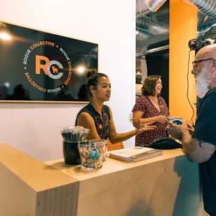 Our Venue Manager, Sammy Tiampo, helping someone out as she always is.