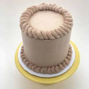 Chocolate chip cake layered with chocolate meringue