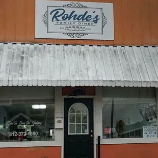 the front of rohde's family diner