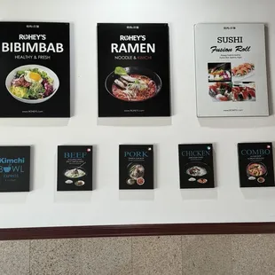 Menu items