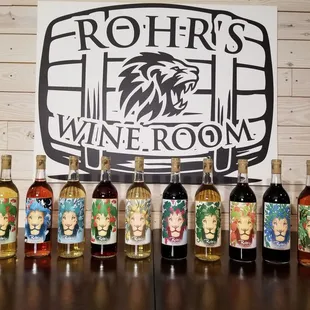 a variety of wines