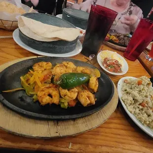 Shrimp fajitas