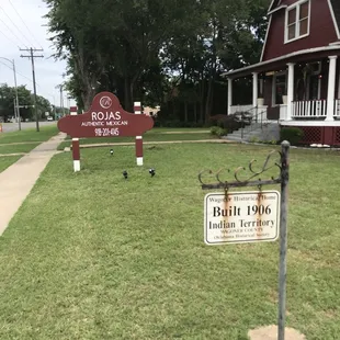 Out front/Outside of restaurant.