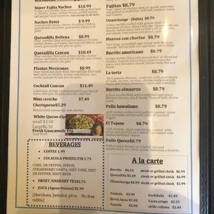 Menu as of 6/23/22