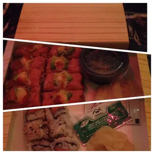 Fried sesame rice and spicy tuna roll