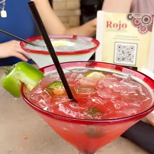 Strawberry jalapeño margarita