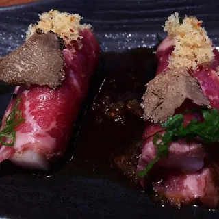 Prime Beef Tataki, Fresh Shaved Truffle, Truffle Jus, Pickled Daikon*