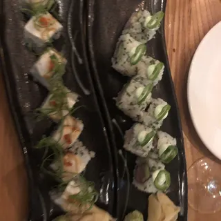 Seared Escolar and Prawn Tempura Roll*