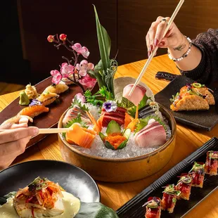 sashimi, sushi, food, sushi and sashimi
