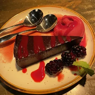 Chocolate Cake &amp; Raspberry Sorbet