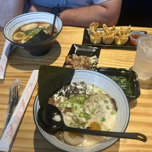 Tonkatsu ramen and takoyaki and others