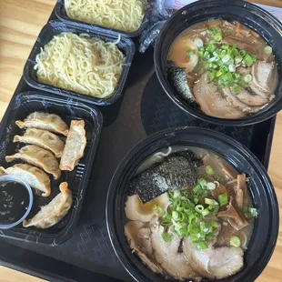 Spicy Miso Ramen and Meat Gyoza
