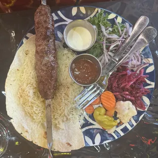 Ground Beef Kebab Plate