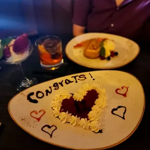 Special dessert for our 12 year anniversary!