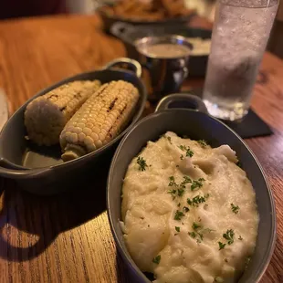 Roasted corn and mashed potatoes
