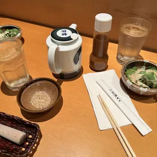 Setup for pork tonkatsu