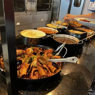 a variety of food being prepared