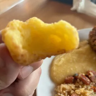 Soft, tasty cheesy bread. I'm a texture guy and the texture of this bread was heavenly