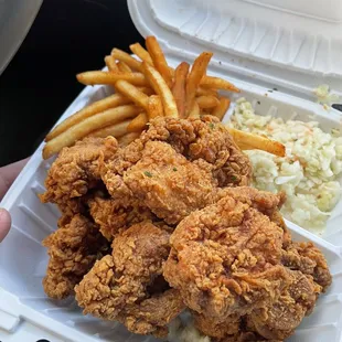 Cajun Garlic Fries + Cole Slaw
