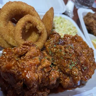 5 piece boneless combo meal tossed with sweet chili