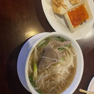 Pho Soup and Crab Rangoon