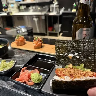 Spicy tuna crunch with Kizami wasabi