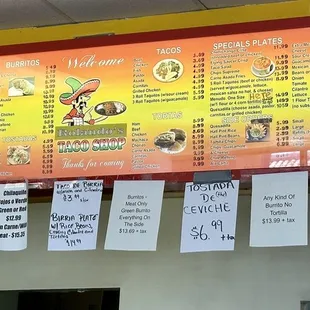 the menu