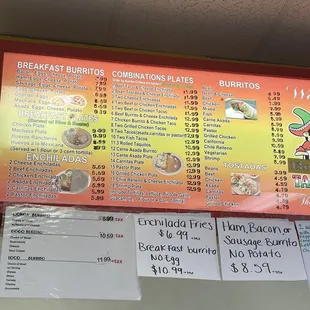 overpriced menu