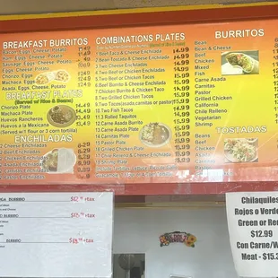 Menu Items as of 02/19/2025