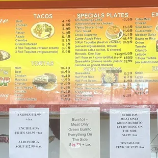 Menu Items as of 02/19/2025