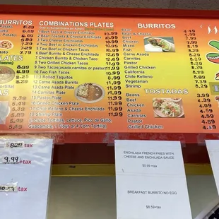 The menu