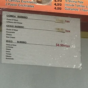 Added specials at the bottom of their menu