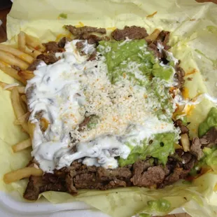 Carne Asada fries. The picture does not do it justice. One of the best versions of a &quot;fully loaded&quot; fries you could ask for.