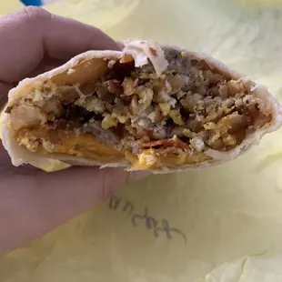 Breakfast burrito add sausage