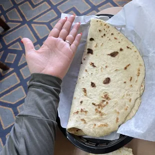 Giant flour tortilla