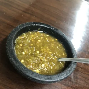 Green salsa esta SPICY!