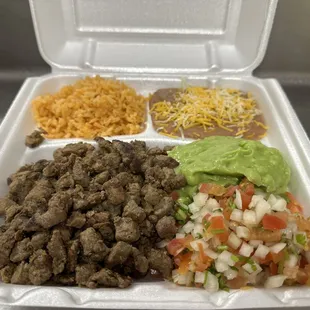 Combination Plate #7
Carne Asada with Guacamole and Salsa Mexicana $12.05