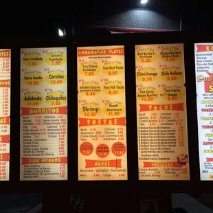 Menus and drive through