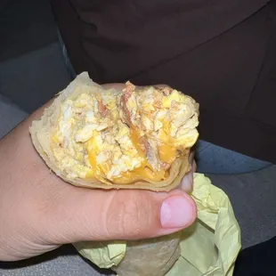 Bacon and Eggs Breakfast Burrito