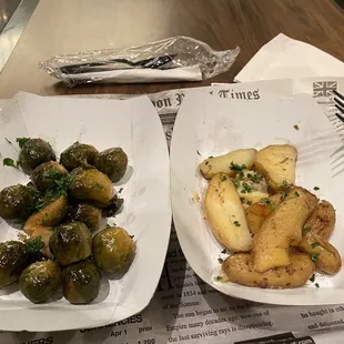 Brussels sprouts and potatoes