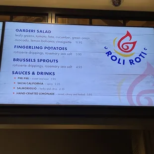 Menu 1 of 2 as of 1/14/23