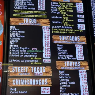 Additional menu items