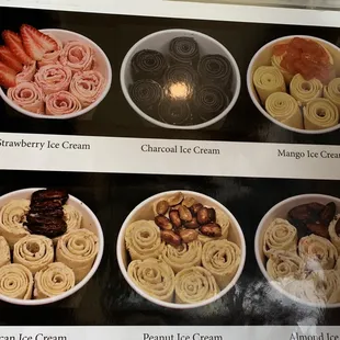 Rolled Ice Cream Menu