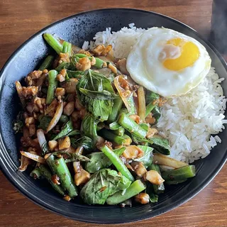 Basil Chicken with Rice