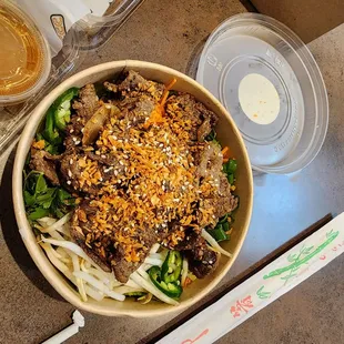 Beef bulgolgi vermicelli bowl