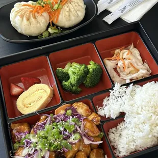 207. Teriyaki Chicken bento box!  &amp; 107. Bao-Nini