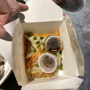 The dumplings were amazing! The sauce was so delicious! We got ours "lightly toasted"