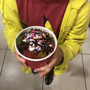 Chocolate with three toppings of your choice